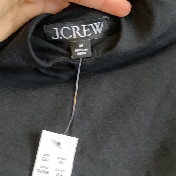 J Crew Stretch Cotton Halter Top M Black Tank Blouse Twist - Picture 4 of 8